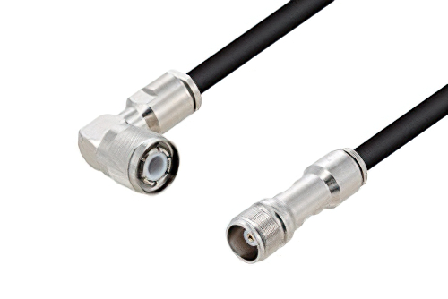 HN Male Right Angle to HN Female Cable 24 Inch Length Using RG213 Coax