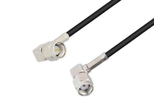 SMA Male Right Angle to Reverse Polarity SMA Male Right Angle Cable 100 cm Length Using RG174 Coax