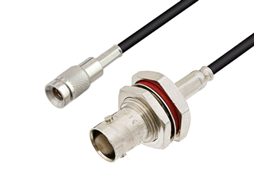 1.0/2.3 Plug to BNC Female Bulkhead Cable 36 Inch Length Using LMR-100 Coax