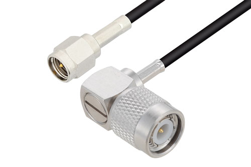 SMA Male to TNC Male Right Angle Low Loss Cable Using LMR-100 Coax