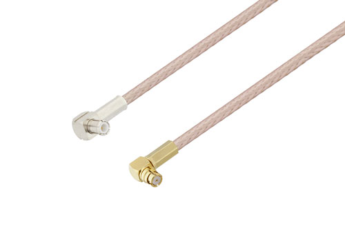 MCX Plug Right Angle to Push-On SMP Female Right Angle Cable Using RG316 Coax