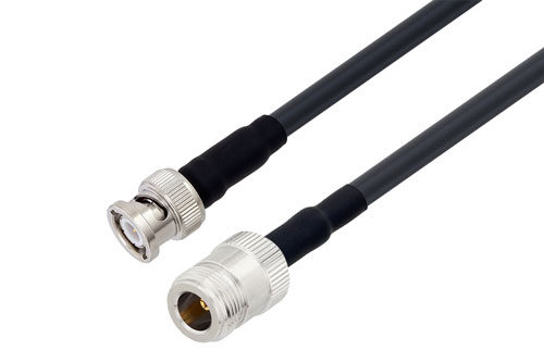 BNC Male to N Female Low Loss Cable Using LMR-240 Coax