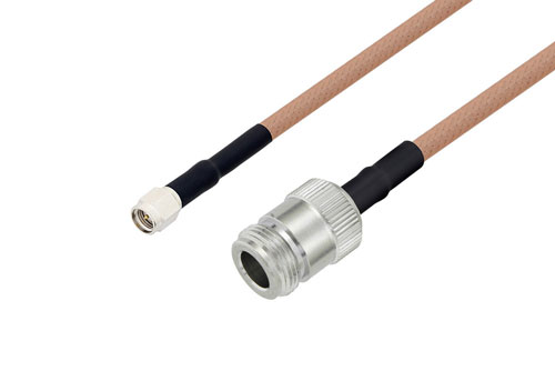 Câble Coaxial RG400 50 Ohms 60cm (2 Pieds) Connecteurs N Mâles - Faible Perte