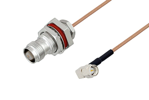 TNC Female Bulkhead to SMA Male Right Angle Cable Using RG178 Coax
