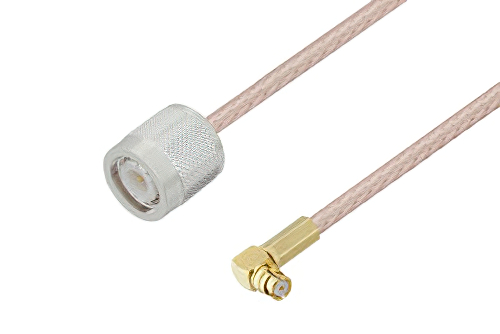 TNC Male to Push-On SMP Female Right Angle Cable 12 Inch Length Using RG316 Coax