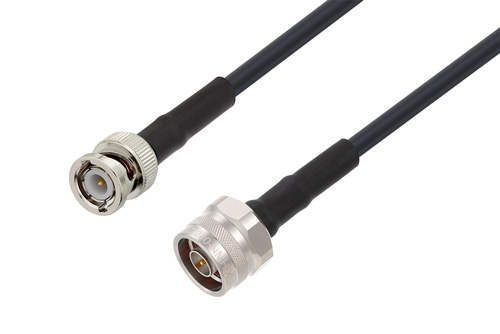 BNC Male to N Male Cable 12 Inch Length Using LMR-240 Coax