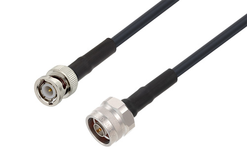 BNC Male to N Male Cable 50 cm Length Using LMR-240 Coax