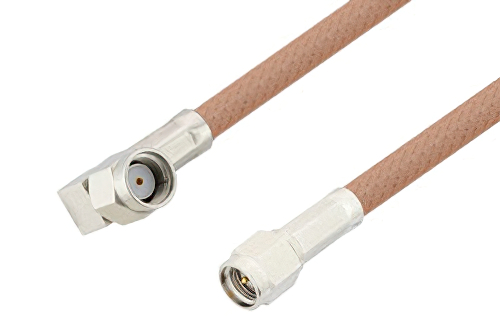 Reverse Polarity SMA Male Right Angle to SMA Male Cable 200 cm Length Using RG400 Coax