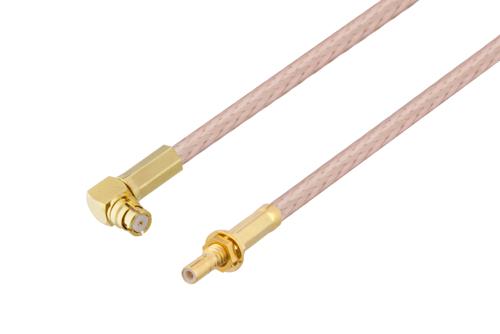 SSMB Jack Bulkhead to Push-On SMP Female Right Angle Cable Using RG316 Coax