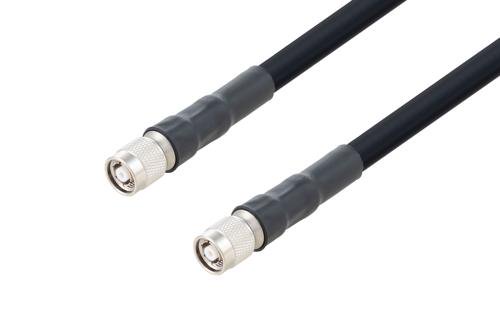 Reverse Polarity TNC Male to Reverse Polarity TNC Male Low Loss Cable Using LMR-400-UF Coax with HeatShrink