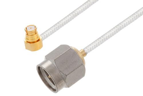 SMA Male to SMP Female Right Angle Cable Using PE-SR047FL Coax
