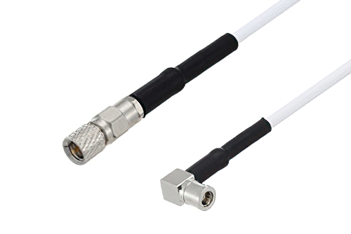 10-32 Male to SMB Plug Right Angle Cable Using RG188-DS Coax with HeatShrink
