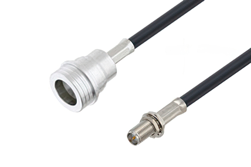 QN Male to Reverse Polarity SMA Female Bulkhead Cable Using LMR-195 Coax with HeatShrink