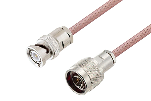BNC Male to N Male Cable 200 cm Length Using RG142 Coax