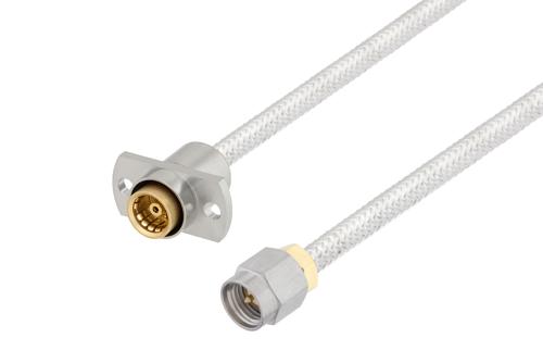 Slide-On BMA Jack 2 Hole Flange to SMA Male Cable Using PE-SR402FL Coax