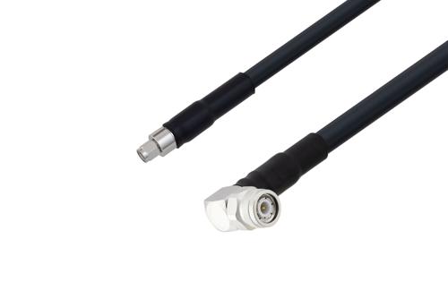 SMA Male to TNC Male Right Angle Low loss Cable Using LMR-400-UF Coax with Times Microwave Components with HeatShrink