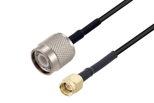 SMA Male to TNC Male Low Loss Cable Using LMR-100 Coax with HeatShrink