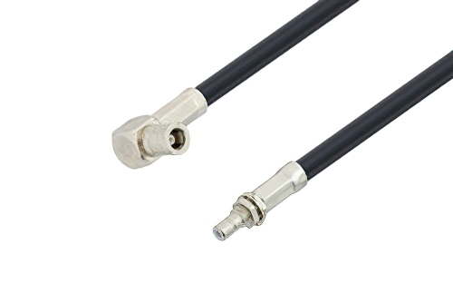 SMB Plug Right Angle to SMB Jack Bulkhead Cable Using LMR-195 Coax