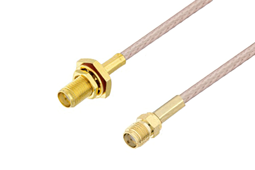 SMA Female Bulkhead to SMA Female Cable 60 Inch Length Using RG316 Coax