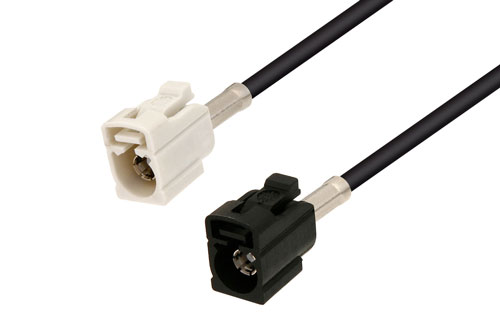 White FAKRA Jack to FAKRA Jack Cable Using RG174 Coax