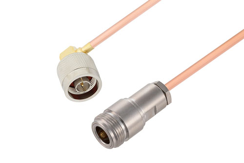 N Male Right Angle to N Female Cable Using RG402 Coax