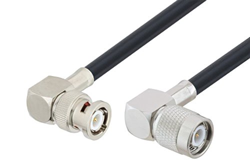 BNC Male Right Angle to TNC Male Right Angle Cable Using LMR-240-UF Coax