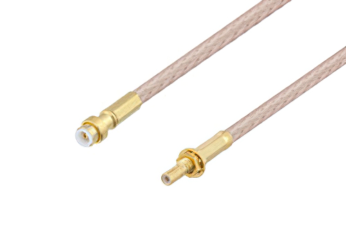 Snap-On MMBX Plug to SSMB Jack Bulkhead Cable 24 Inch Length Using RG316 Coax
