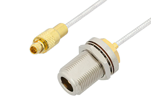 MMCX Plug to N Female Bulkhead Cable 100 cm Length Using PE-SR047FL Coax
