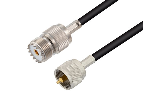 UHF Male to UHF Female Cable Using 53 Ohm RG55 Coax