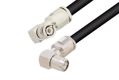 TNC Male Right Angle to BNC Male Right Angle Cable Using RG214 Coax