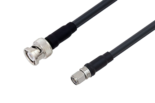BNC Male to SMA Male Low Loss Cable Using PE-C240 Coax