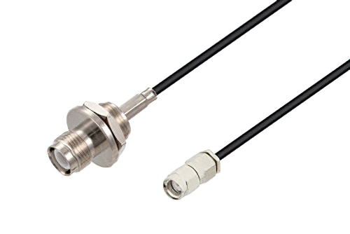 Reverse Polarity TNC Female Bulkhead to Reverse Polarity SMA Male Cable Using LMR-100 Coax