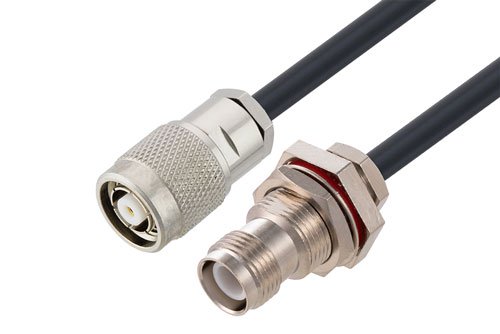 Reverse Polarity TNC Plug to Reverse Polarity TNC Jack Bulkhead Low Loss Cable Using LMR-195 Coax