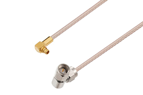 MMCX Plug Right Angle to SMA Male Right Angle Cable 48 Inch Using RG316 Coax
