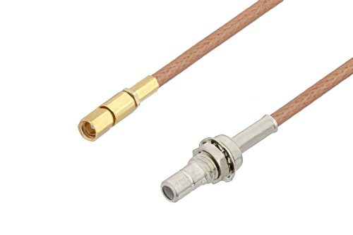 SSMC Plug to SMB Jack Bulkhead Cable 18 Inch Using RG178 Coax
