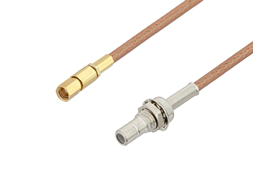 SSMC Plug to SMB Jack Bulkhead Cable Using RG178 Coax