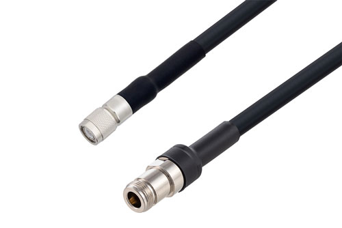 TNC Male to N Female Low Loss Cable Using LMR-400-UF Coax with HeatShrink