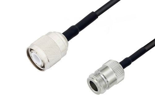 N Female to HN Male Low Loss Cable Using PE-C195 Coax with HeatShrink, LF Solder