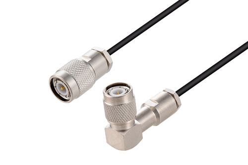 TNC Male to TNC Male Right Angle Low Loss Cable Using LMR-100 Coax