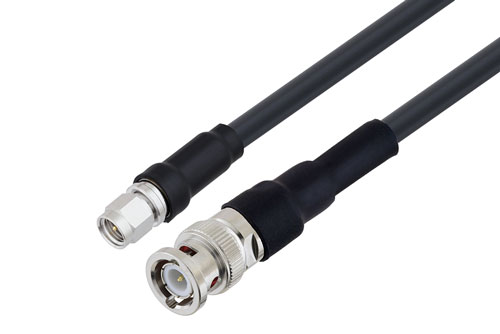 BNC Male to SMA Male Low Loss Cable Using PE-C240 Coax