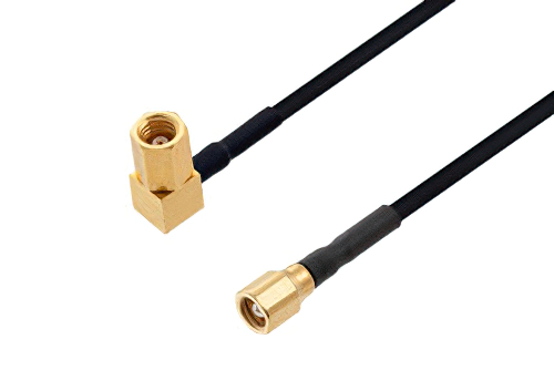 SMC Plug Right Angle to SMC Plug Cable 50 cm Using PE-SR405FLJ Coax