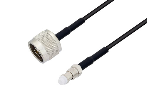 N Male to FME Jack Low Loss Cable Using LMR-100 Coax with HeatShrink