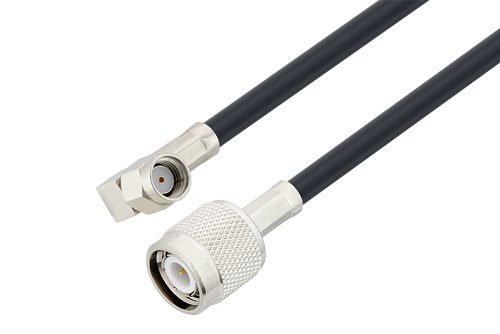 Reverse Polarity SMA Plug Right Angle to TNC Male Low Loss Cable Using LMR-195 Coax