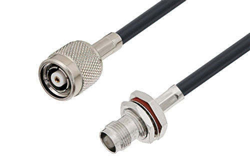 Reverse Polarity TNC Male to TNC Female Bulkhead Low Loss Cable 200 cm Length Using LMR-195 Coax