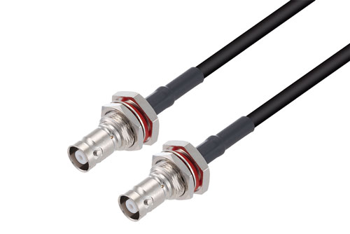 MHV Female Bulkhead to MHV Female Bulkhead Cable Using RG58 Coax