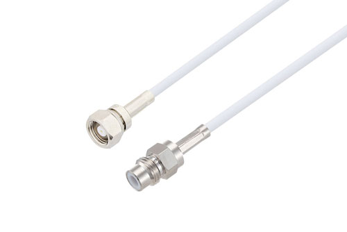 75 Ohm SMC Plug to 75 Ohm SMC Jack Cable 24 Inch Length Using 75 Ohm RG187 Coax