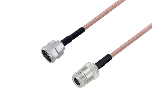 N Male to N Female Cable Using RG142 Coax with HeatShrink