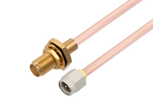 SMA Male to SMA Female Bulkhead Cable Using RG402 Coax