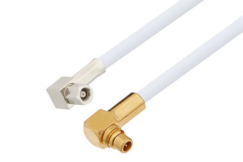 MMCX Plug Right Angle to SMC Plug Right Angle Cable 24 Inch Length Using RG188 Coax