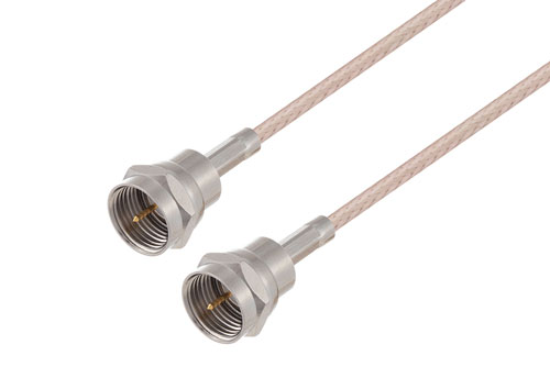 75 Ohm F Male to 75 Ohm F Male Cable Using 75 Ohm RG179 Coax , LF Solder